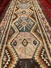 285 X 105 cm COLLECTORS’ ITEM Antique Kurdish Senneh Geometric Hallway Runner