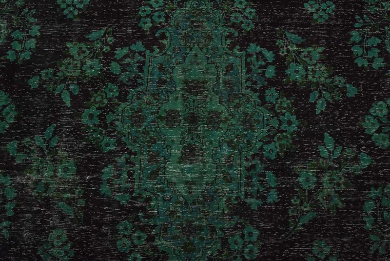 Tabrizi Rug 8'3'' x 11'5'' Purple Wool Semi-Antique Overdyed Hand-Knotted Carpet gallery