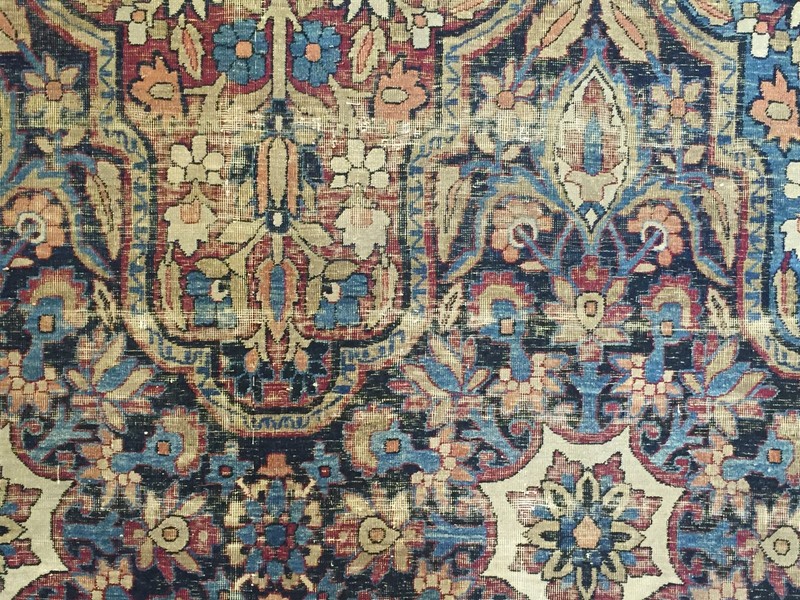 Ravishing Ravar - 1860s Antique Oriental Rug - Floral Carpet - 8.9 x 14.7 ft gallery