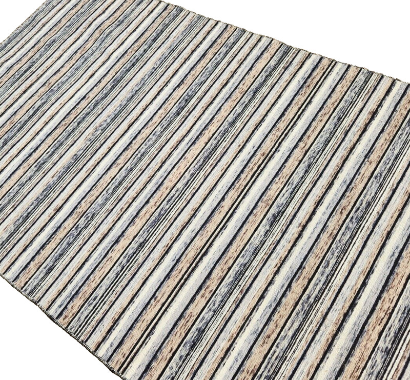 5'X7' HAND-KNOTTED-BOHEMIAN TRIBAL GEOMETRIC MUTED WOOL MODERN KILIM RUG gallery