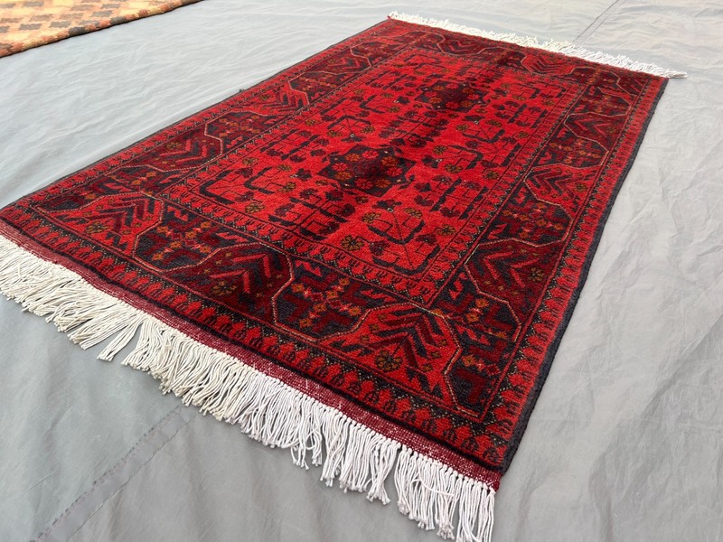 2'7 x 4'2 ft Vintage Turkmen Bukhara Rug, Hand-Knotted Soft Wool Oriental Carpet gallery