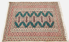 *2’X3′ HAND-KNOTTED CAUCASIAN KAZAK TRIBAL VINTAGE WOOL MUTED GREEN RUG