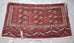 Fabulous Antique Tribal Yomud Rug 50” x 27” Collector Item Yomud Bag Face Rug