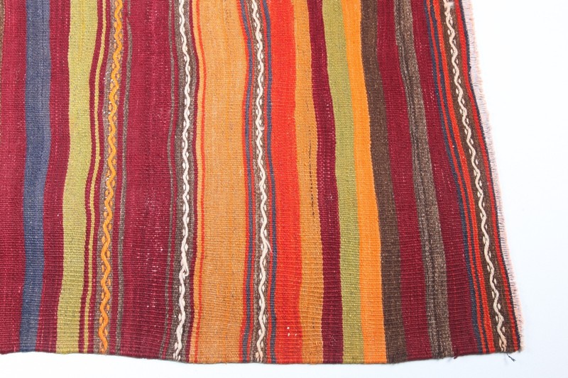 Vintage Tribal Handmade Kilim – One of a Kind Nomadic Striped design Area kilim gallery