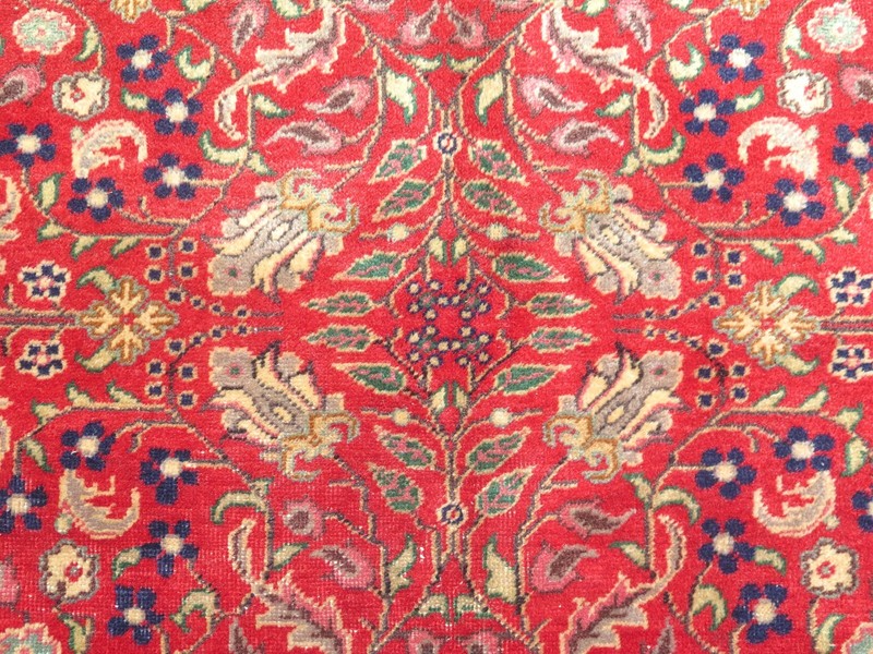 Vintage Turkish Handmade Carpet, Large Floor Rug, Floral Red Wool Rug 78"x115" gallery