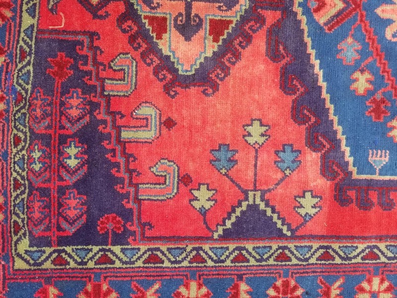 Vintage Traditional Handmade Caucasian Kazak Wool Multicolor Rug 206x146cm gallery
