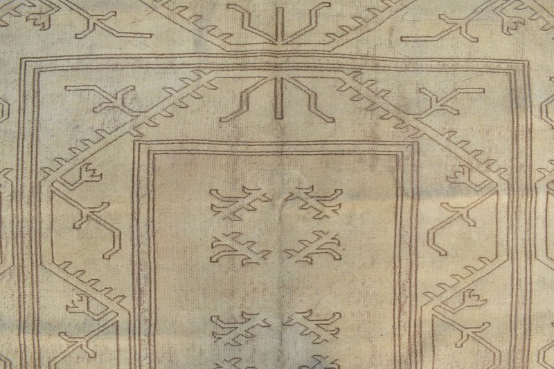 Turkish Rug 78x106 in Vintage Rug Milas Carpet 6x8 Size Muted Color Natural Wool gallery