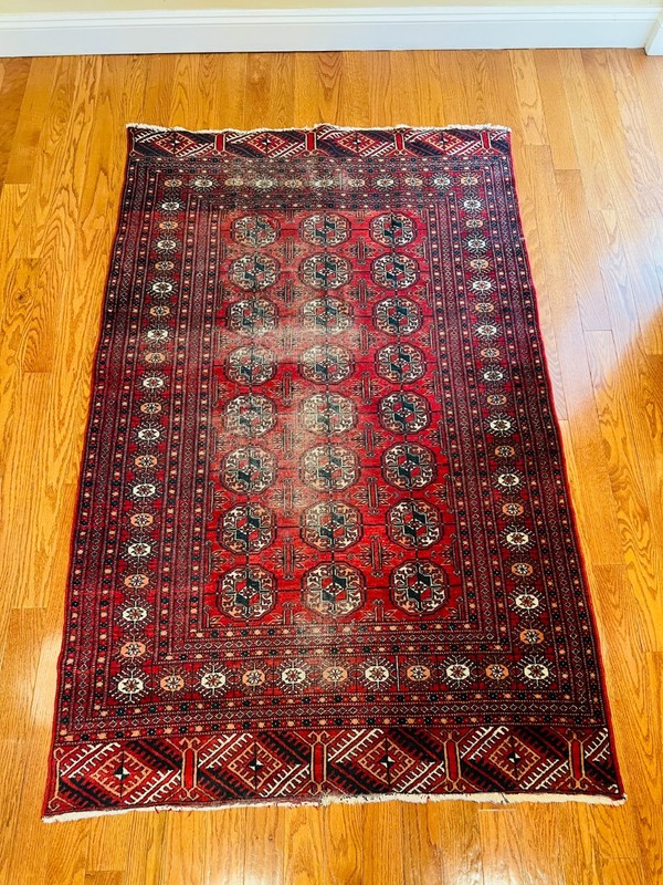 7 x 4 ft Antique Turkmen Ensi Hand Knotted Wool Rug gallery