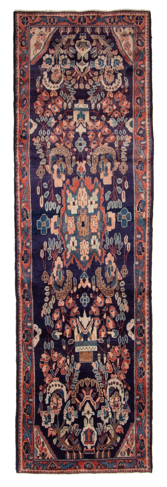 3'2" x 10'7" Vintage Hand-knotted Runner Rug Traditional Oriental Wool Carpet gallery