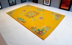 6×9 ft Rug Vintage Chic Area Rug Hand Knotted Turkish Oushak Rug 5’7″ x 9’5″