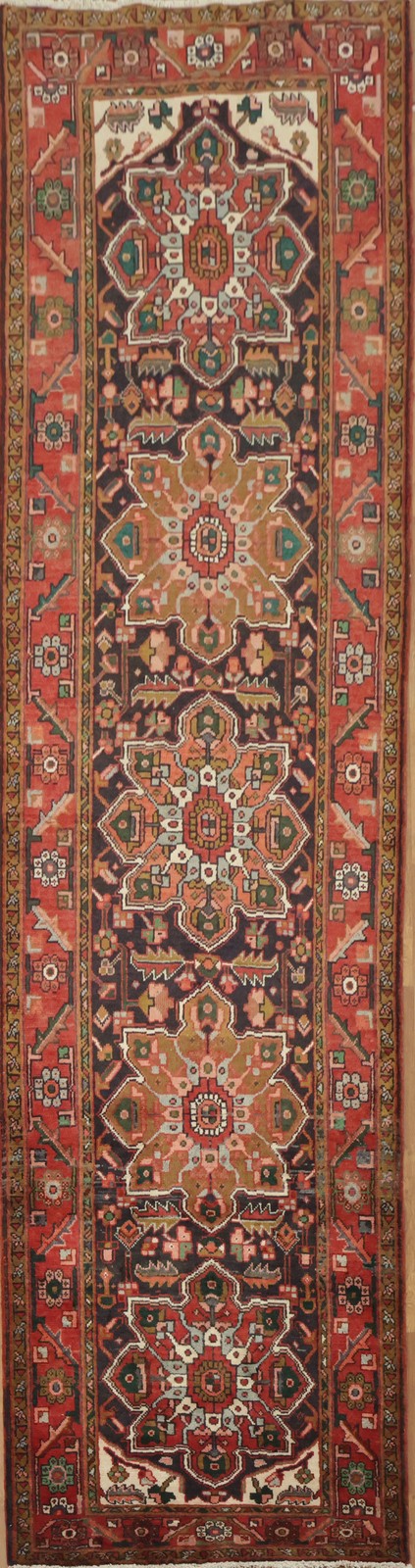 Luxurious Long Runner Rug 4x15 Hand-knotted Wool Traditional Geometric Vintage gallery