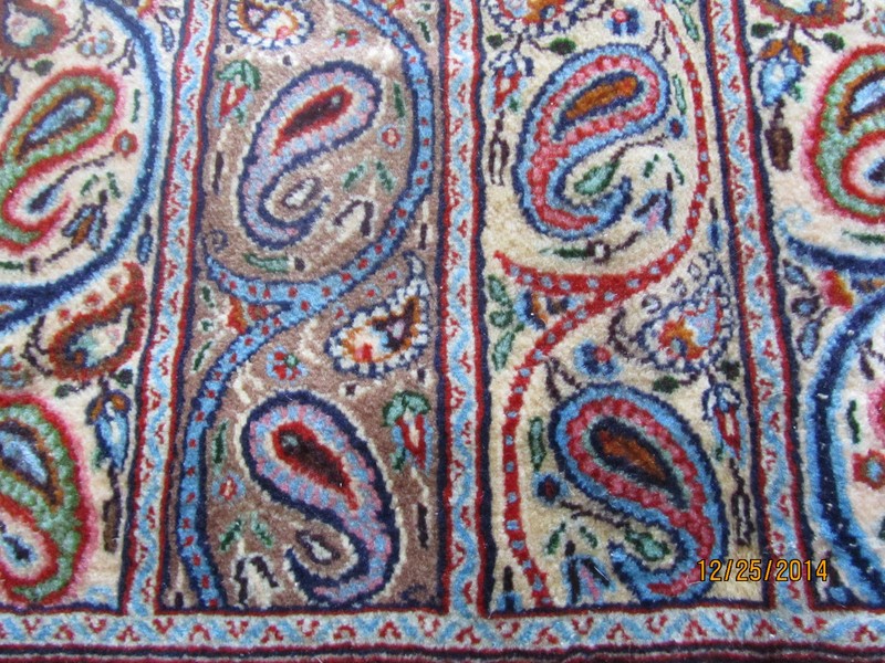 Rare Kirman Paisley Carpet 6 ft X 6 ft gallery