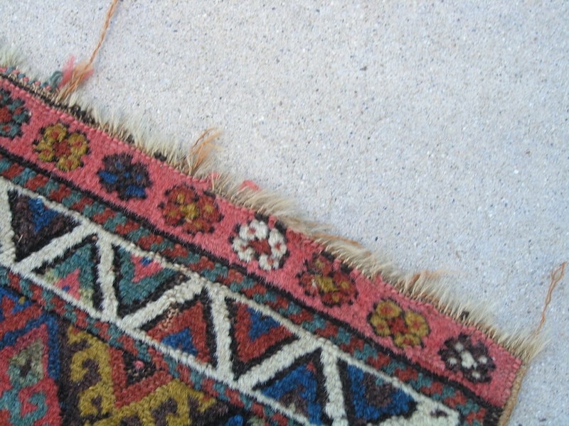 Antique 19th Century Jaff Kurd Kurdish Bag Face 25x28" Exceptional Colors Washed gallery