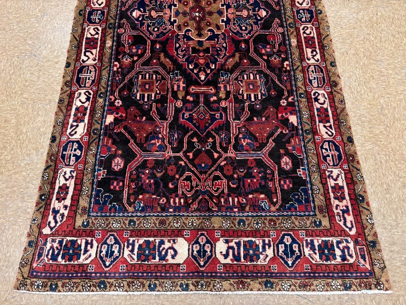 Vintage Nahavand Tribal Hand Knotted Wool Oriental Area Rug 5x10 Navy Blue Boho gallery
