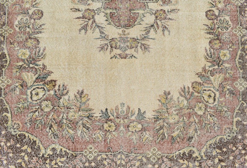 Turkish Oushak Rug 5x9 Vintage Rug AMAZING Beige Floral Oriental Rug 180x280cm gallery