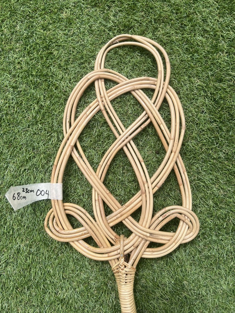 Antique Rustic Wicker Rattan Cane Carpet Beater 50s Decorative Kitchenalia 68cm