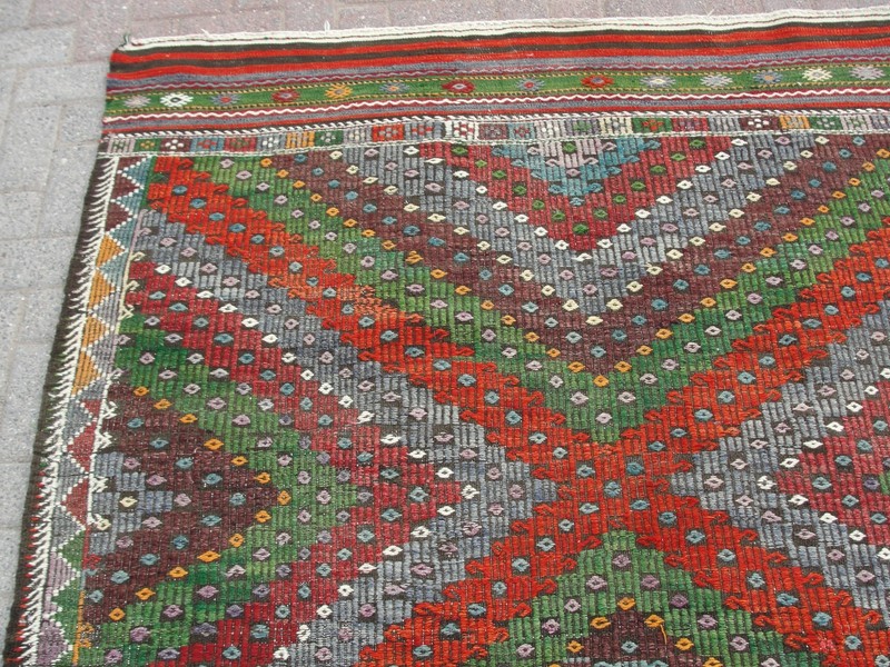 Vintage Handmade Carpet 67" x 100" Wool Kilim Area Rugs for living room gallery