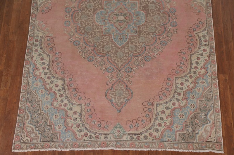 Handmade Traditional Pink Wool Area Rug 6x10 Ft Over-Dyed Medallion Bedroom Rug gallery