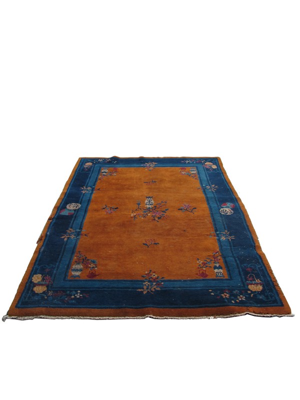 Early 20th Century Handmade Chinese Art Deco Rug 6 ft 3 in 4 ft 4 in gallery