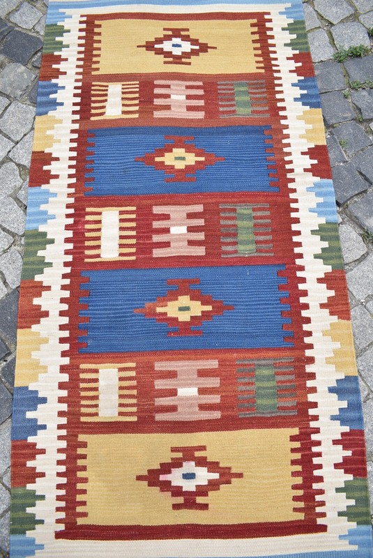 Turkish Runner Rug 33'' x 80'' Anatolian Hallway Kilim Flat Woven Corridor Rug gallery