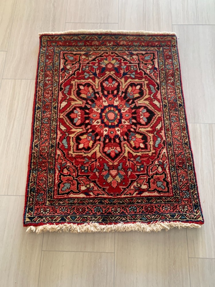 Antique Hand-Knotted Wool Rug 30" x 40" - Excellent Condition