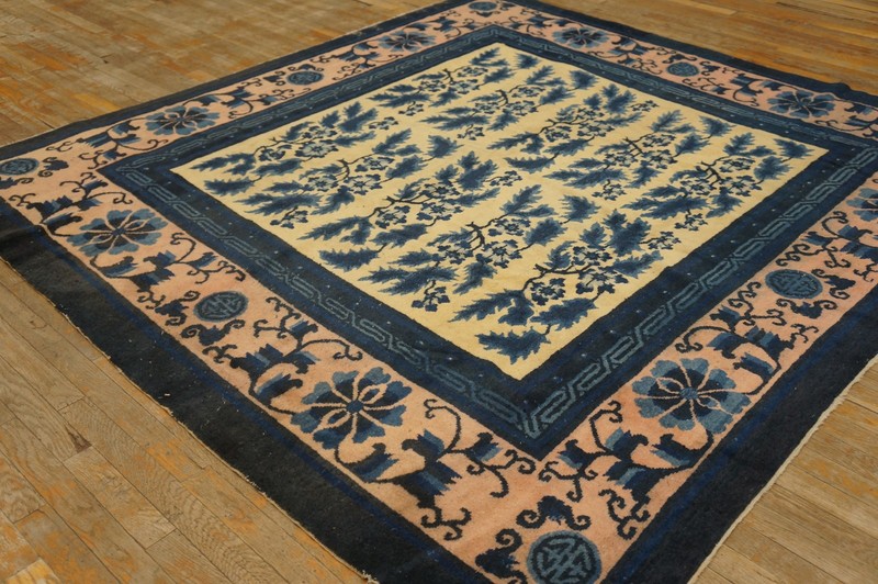 7'x7' Antique Chinese - Mongolian Knotted Square Rug gallery