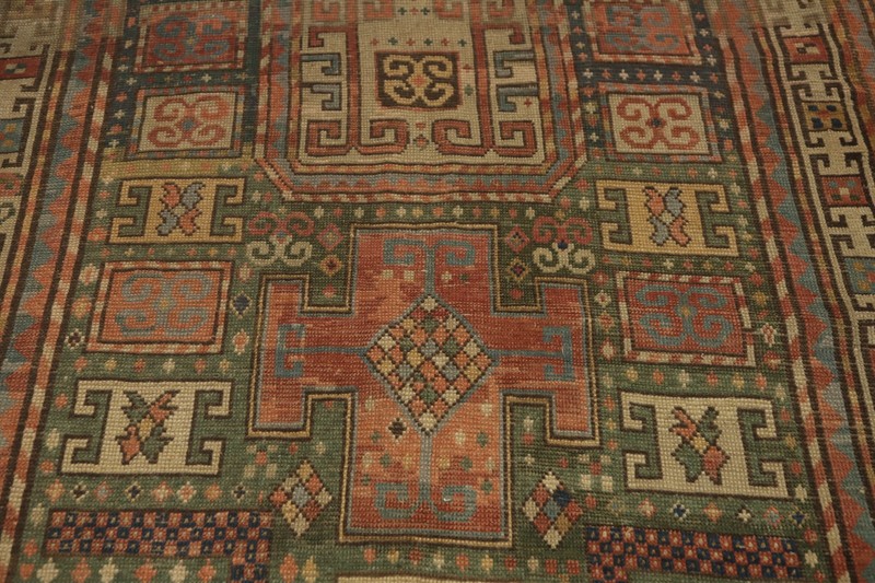 Pre-1900 Antique Kazak Vegetable Dye Rug 4x7 ft Hand-knotted Wool Old Carpet gallery