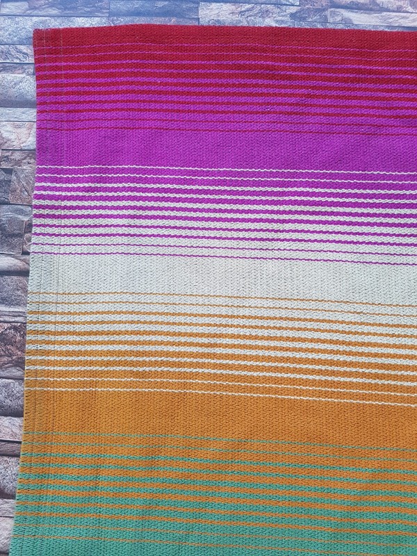 Vintage Handmade Traditional Mexican Colorful Kilim Floor Rug Carpet 195x129 cm gallery