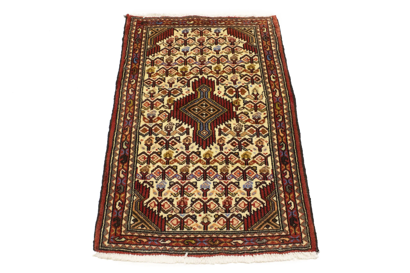 Vintage Handmade Wool Oriental Rug Tribal Geometric Style Boho Carpet 2'2X3'5 ft gallery