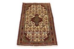 Vintage Handmade Wool Oriental Rug Tribal Geometric Style Boho Carpet 2’2X3’5 ft