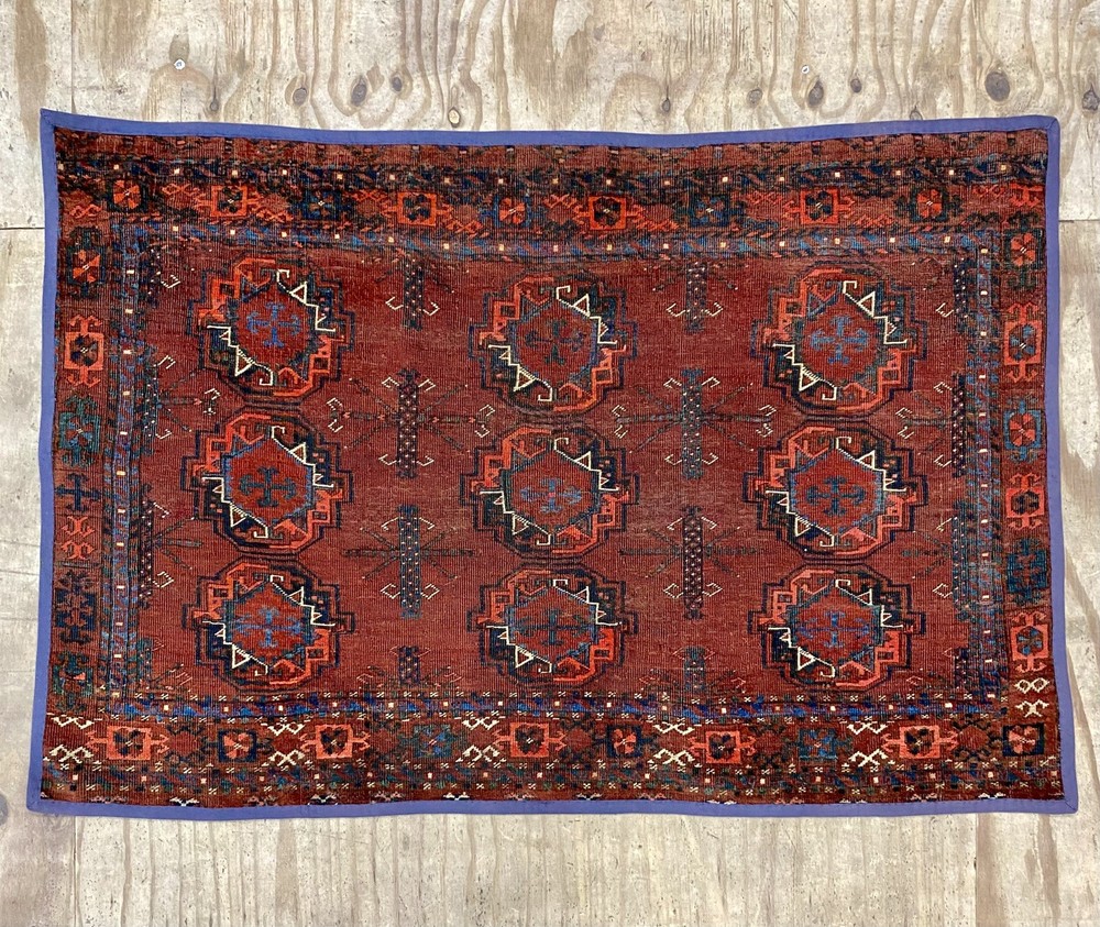 Antique Ersari Kizil Ayak Hand Knotted Juval Wool Rug