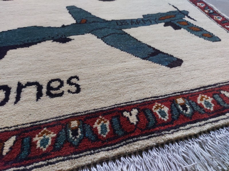 war rug Large Afghan Rug 122x77 CM Drones #36 gallery
