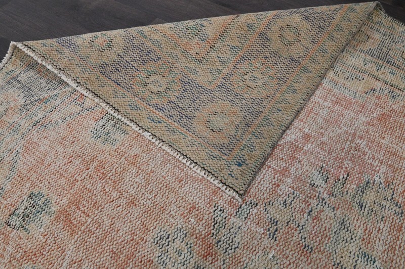 Oushak Turkish Vintage Rug 6x9 Kilim Rug Anatolian Handmade Boho Decor PEACH gallery