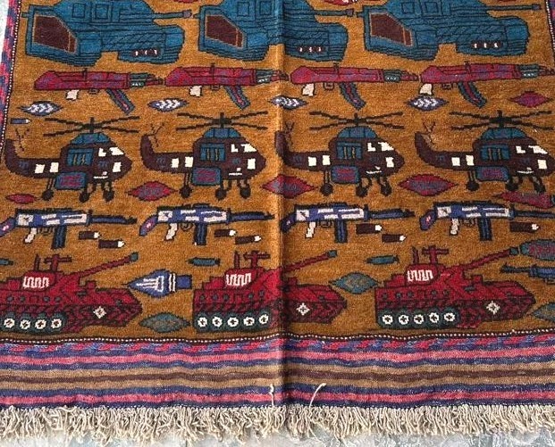 Handmade Afghan Amazing wool War Rug Great Quality Beauiful design 186cmx123cm gallery