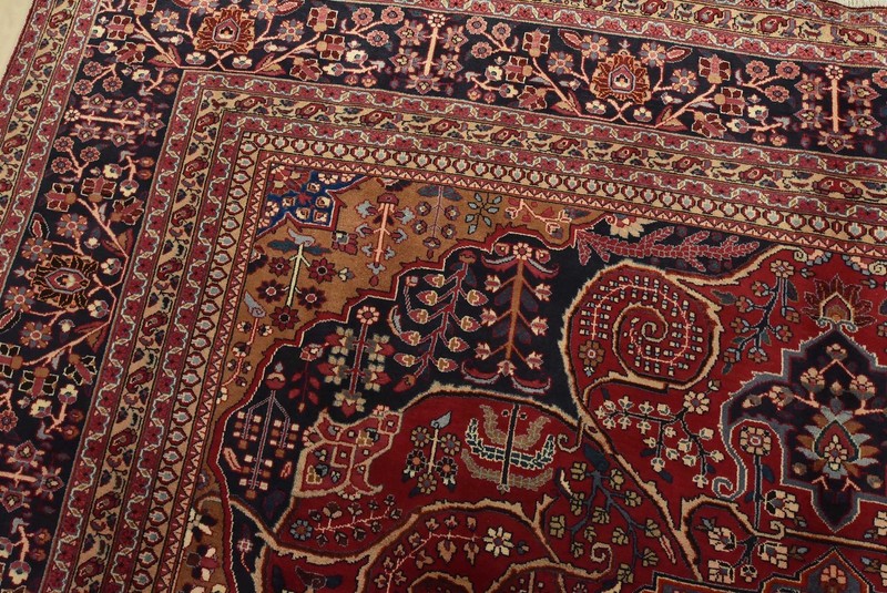 Mahvelat Rug 10′ x 13’2” Red Wool Vintage Traditional Hand-Knotted Carpet gallery