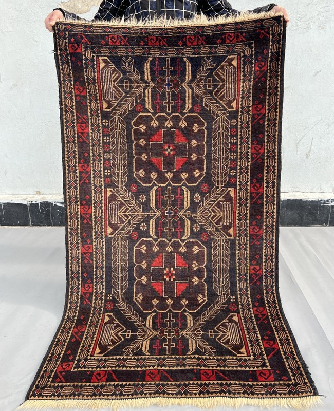 Vintage Nomad Maldari, Tribal Adreskan Belouch Natural Vegetable Dye Carpet gallery