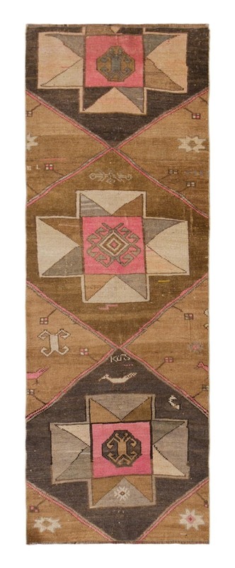 2'5" x 7'3" | 73 x 220 cm, Vintage Turkish Wool Rug, Handwoven Hallway Runner gallery