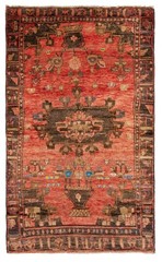 Vintage 4’2″ x 6’11” Traditional Hand Knotted Vegetable Dye Wool Area Rug