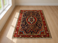NATURAL WOOL Old Oriental Rugs,Hand Woven,knotted size Approximately 3’5″ × 5’1″