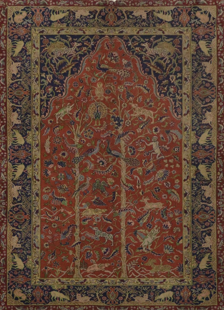 Premium Antique Traditional Wool Rug 4x6 – Vegetable Dyed Handwoven Carpet