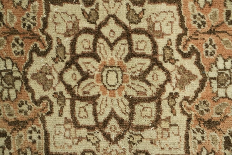 Pre-1900 4x6 Antique Beige Traditional Rug in Geometric Gold & Ivory Design gallery