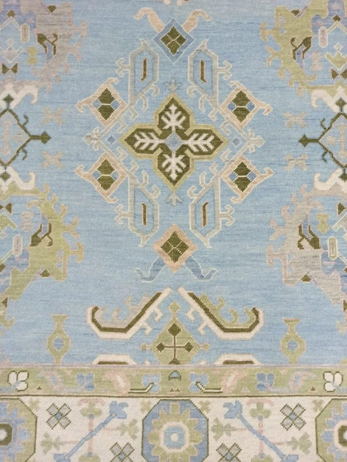 Vintage Turkish Oushak Rug, Beige 9X12 ft, Handmade Wool, Bohemian Anatolian gallery