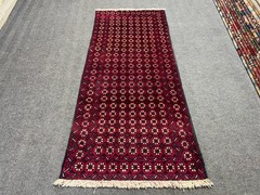 Vintage Afghan Baluchi Rug 3×6 Ft Red Tribal Hand Knotted Wool Oriental Carpet