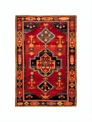 Vintage Hand Knotted Luri Tribal Oriental Wool Rug 5×8 Geometric Red Boho Nomad