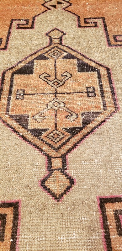 Beautiful 1930-1939's Antique Wool Pile Muted Natural Dye Oushak Runner Rug gallery