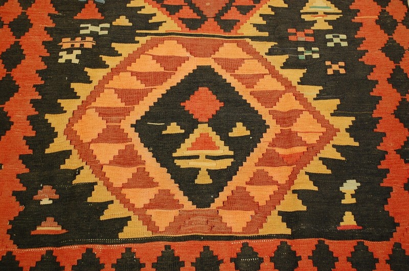 OLD,ANTIQUE VEGETABLE DYE CAUCASIAN SHIRVAN KILIM RUG 4.3x11.8 RARE SIZE gallery