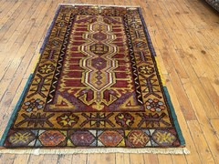 Beautiful Antique 1940-1950’s Wool Pile Henna Dye Tribal Runner Rug 2’4”x4’3”