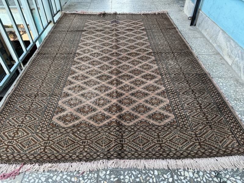 4x6Ft Afghan Hand Knotted Terracotta Area Rug Turkmen Oriental Brown Wool Carpet gallery