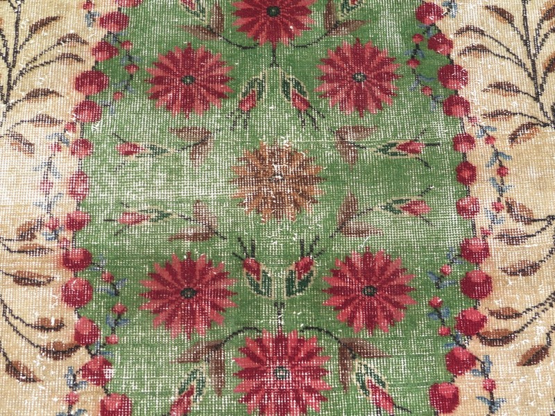 Vintage Turkish Handmade Area Rug Large Floor Carpet Blue Wool Home Rug 80"X119" gallery