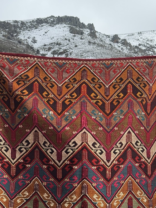 Zili Technique Kilim Rug from Konya, Turkey 80+ years old - 234 cm x 146 cm gallery